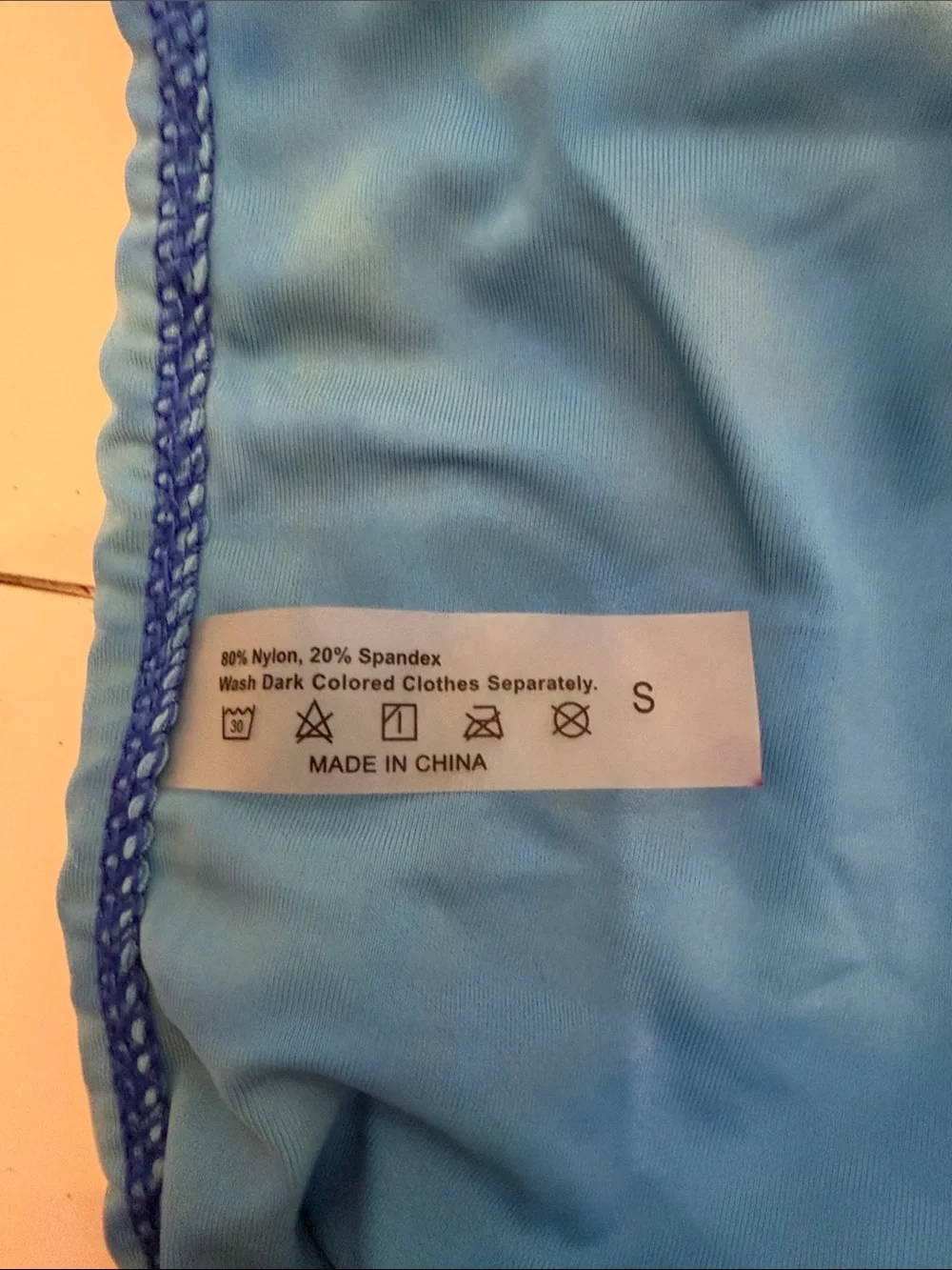 Frankie's Bikinis Teal and Blue Tie-Side Triangle Bikini